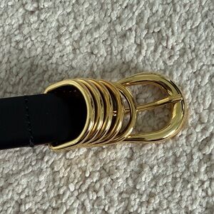 Dehanche Hollyhock Black and 24K Gold Women's Belt - Medium